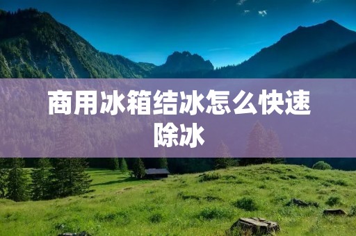 商用冰箱结冰怎么快速除冰：有效方法与注意事项