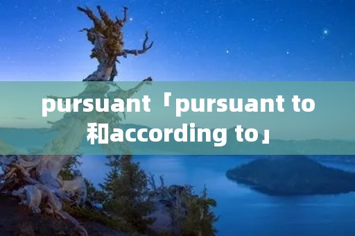 pursuant「pursuant to和according to」
