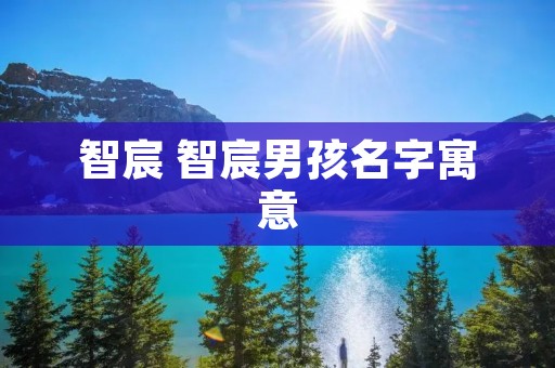 智宸 智宸男孩名字寓意