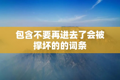 包含不要再进去了会被撑坏的的词条