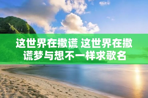 这世界在撒谎 这世界在撒谎梦与想不一样求歌名 这世界在撒谎 这世界在撒谎梦与想不一样求歌名