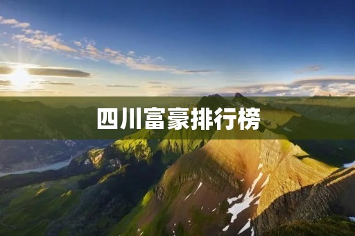 四川富豪排行榜:揭秘四川最富有的人 四川富豪排行榜:揭秘四川最富有的人