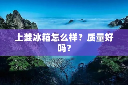 上菱冰箱怎么样？质量好吗？