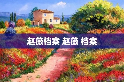 赵薇档案 赵薇 档案