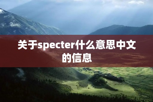 关于specter什么意思中文的信息 关于specter什么意思中文的信息