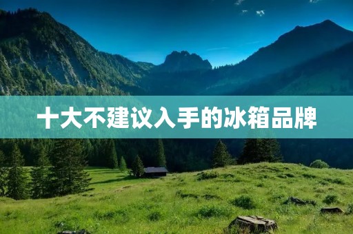 十大不建议入手的冰箱品牌