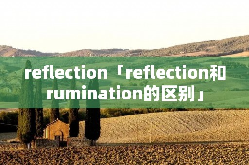 reflection「reflection和rumination的区别」