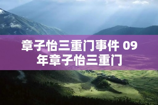 章子怡三重门事件 09年章子怡三重门