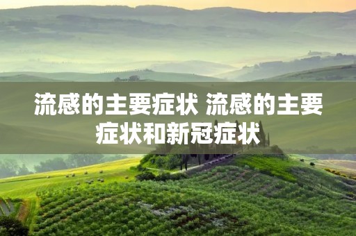 流感的主要症状 流感的主要症状和新冠症状