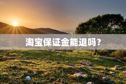 淘宝保证金能退吗？