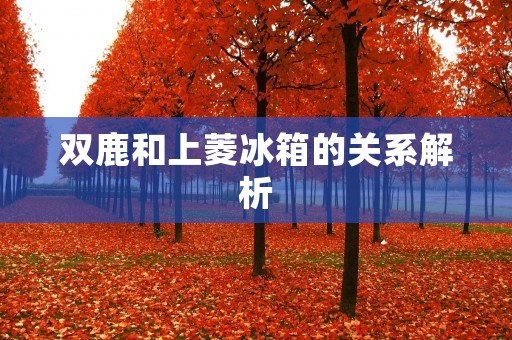 双鹿和上菱冰箱的关系解析 双鹿和上菱冰箱的关系解析