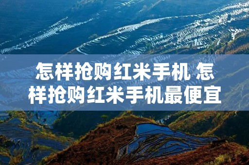 怎样抢购红米手机 怎样抢购红米手机最便宜