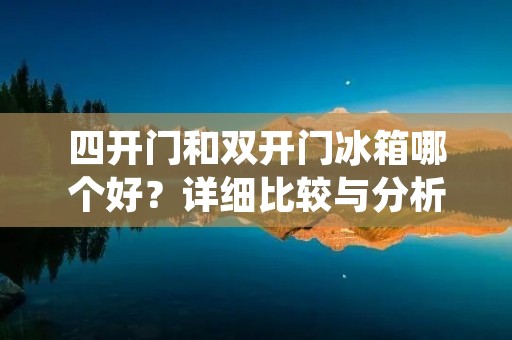 四开门和**门冰箱哪个好？详细比较与分析