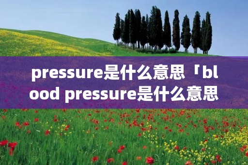 pressure是什么意思「blood pressure是什么意思」