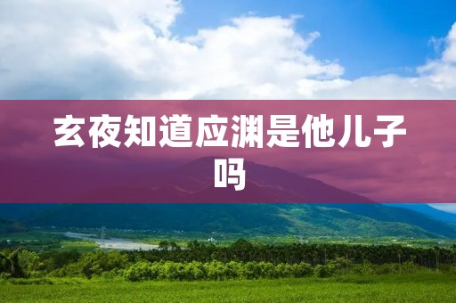 玄夜知道应渊是他儿子吗