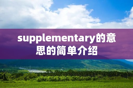 supplementary的意思的简单介绍