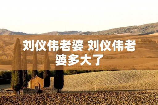刘仪伟老婆 刘仪伟老婆多大了