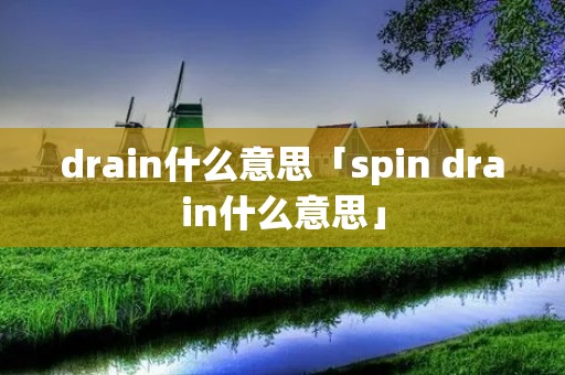 drain什么意思「spin drain什么意思」
