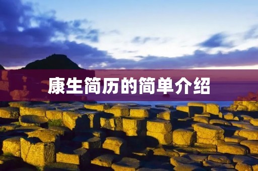 康生简历的简单介绍