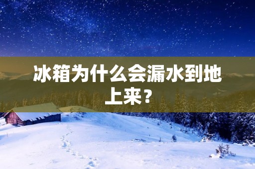 冰箱为什么会漏水到地上来? 冰箱为什么会漏水到地上来?