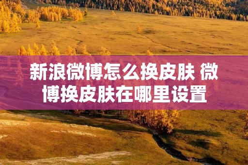新浪微博怎么换皮肤 微博换皮肤在哪里设置