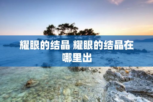 耀眼的结晶 耀眼的结晶在哪里出