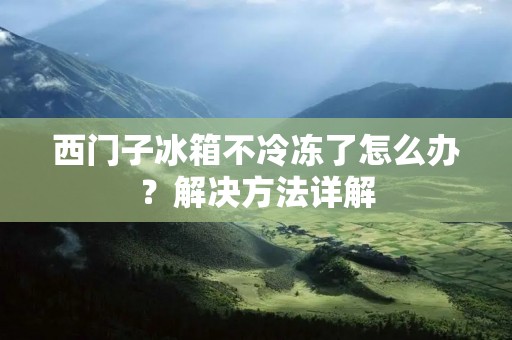 西门子冰箱不冷冻了怎么办?解决方法详解 西门子冰箱不冷冻了怎么办?解决方法详解