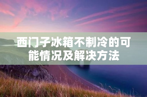西门子冰箱不制冷的可能情况及解决方法