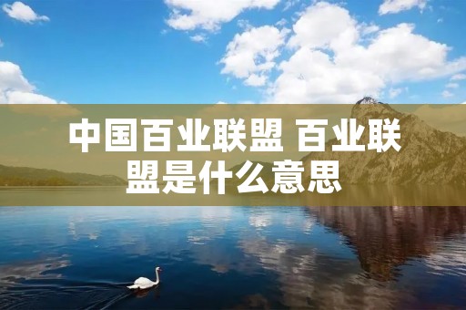 中国百业联盟 百业联盟是什么意思