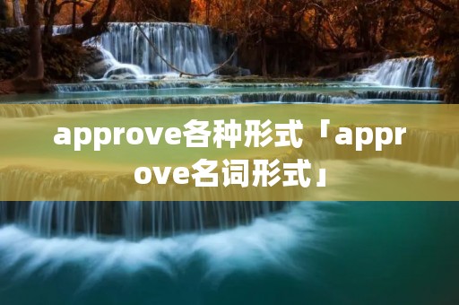 approve各种形式「approve名词形式」