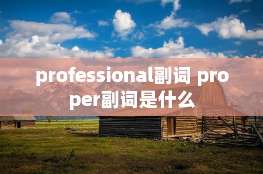professional副词 proper副词是什么