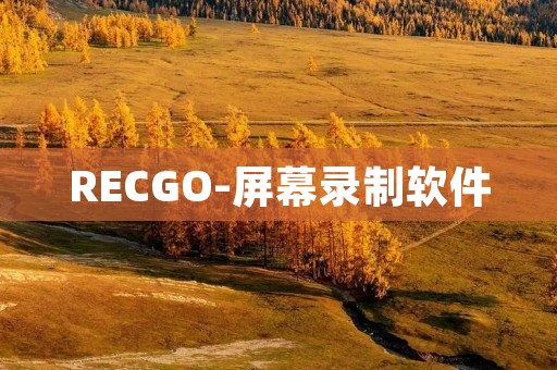 RECGO-屏幕录制软件：轻松捕捉您的屏幕分享精彩时刻