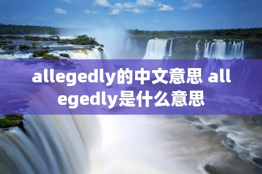 allegedly的中文意思 allegedly是什么意思