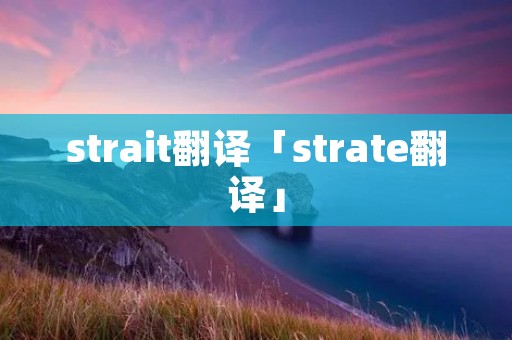 strait翻译「strate翻译」