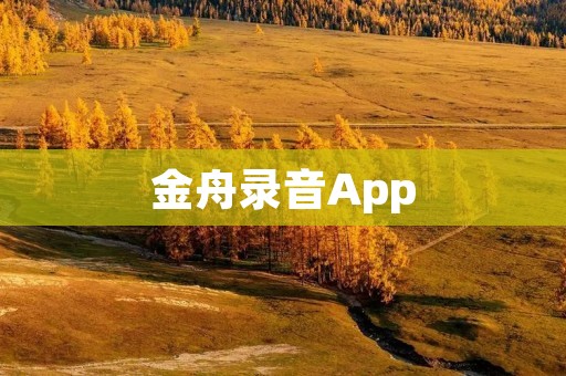 金舟录音App:高品质音频录制与编辑工具 金舟录音App:高品质音频录制与编辑工具