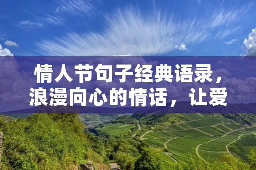 情人节句子经典语录，浪漫向心的情话，让爱更加甜蜜