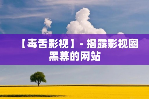 【毒舌影视】- 揭露影视圈黑幕的网站