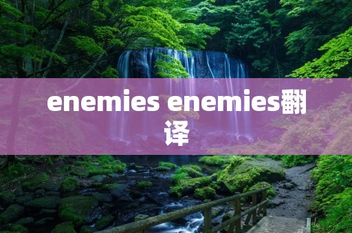 enemies enemies翻译 enemies enemies翻译