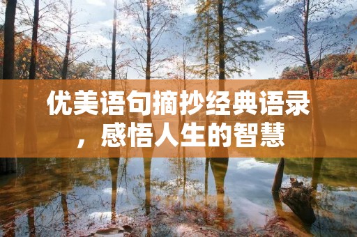 优美语句摘抄经典语录,感悟人生的智慧 优美语句摘抄经典语录,感悟人生的智慧
