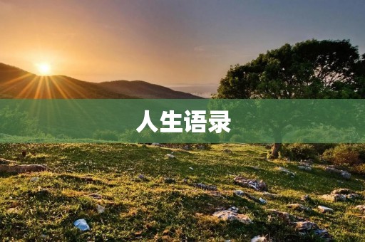 人生语录：生活中的感悟