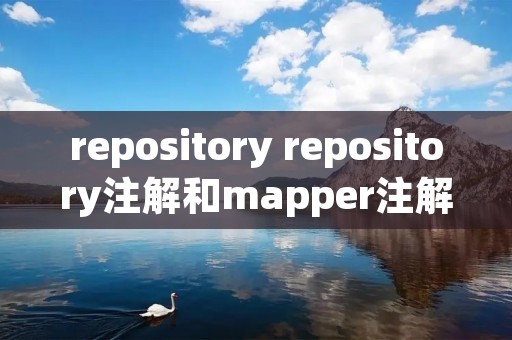 repository repository注解和mapper注解区别