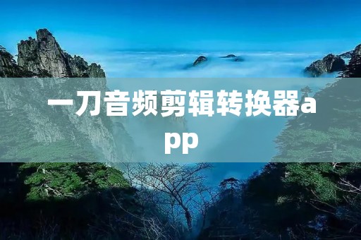 一刀音频剪辑转换器app：简单高效的音频处理利器