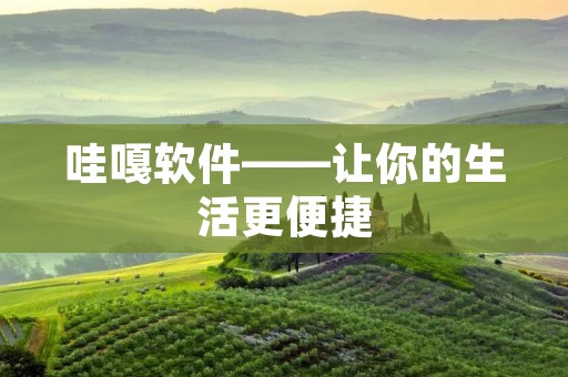 哇嘎软件——让你的生活更便捷