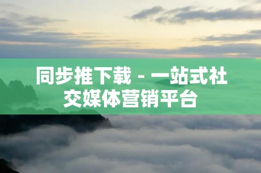 同步推下载 - 一站式社交媒体营销平台