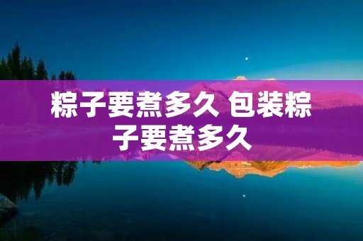 粽子要煮多久 包装粽子要煮多久