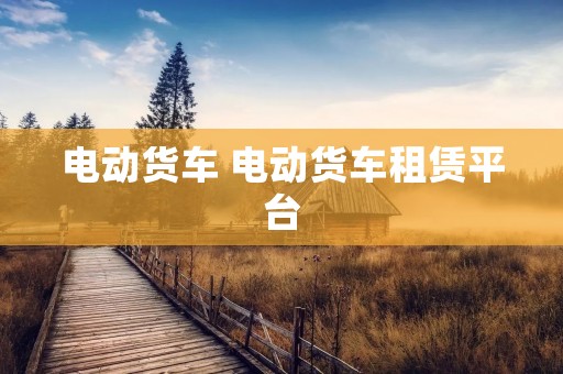 电动货车 电动货车租赁平台