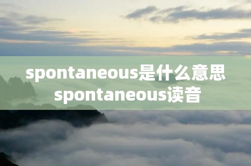 spontaneous是什么意思 spontaneous读音