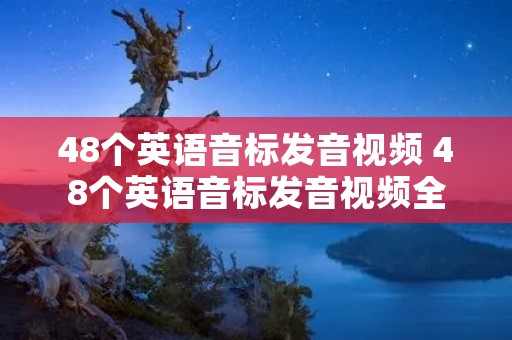 48个英语音标发音视频 48个英语音标发音视频全过程