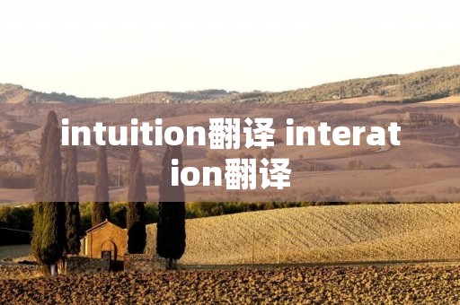 intuition翻译 interation翻译