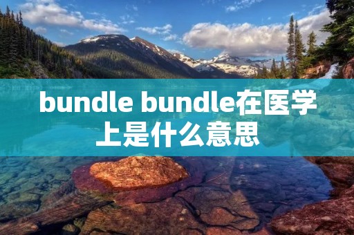 bundle bundle在医学上是什么意思 bundle bundle在医学上是什么意思
